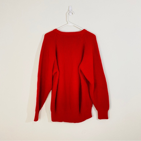 Vintage | Red Chunky Knit Sweater - Picture 4 of 4